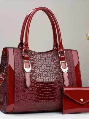New fashion women's bag commuting handbag large capacity large bag crossbody bag fashionable crocodile pattern