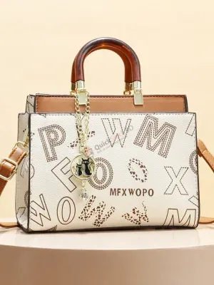 High-end bag atmospheric women's bag new light luxury versatile contrasting color large capacity to send mother's handbag trendy